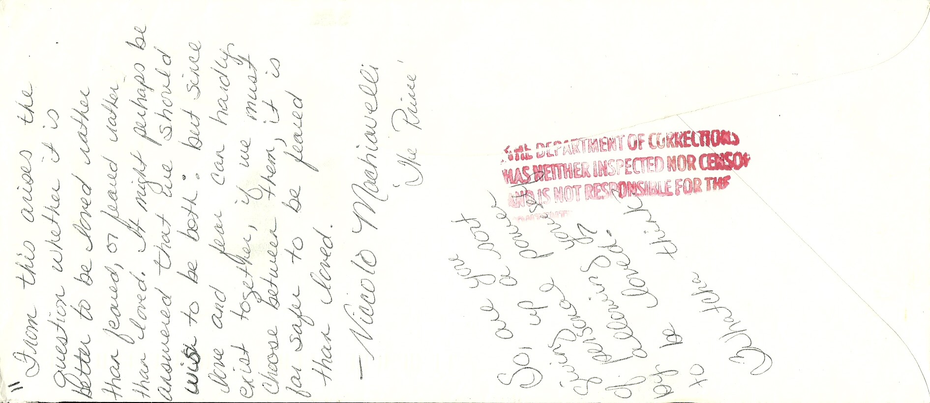 Christa Gail Pike: Lettre et enveloppe David Brocourt Christa Gail Pike: Lettre et enveloppe David Brocourt